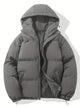 Women's hooded quilted puffer jacket with zip front and adjustable hem