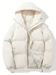 Women's hooded quilted puffer jacket with zip front and adjustable hem