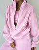 Women's cropped zip sweatshirt tracksuit set with mock neck and matching bottom