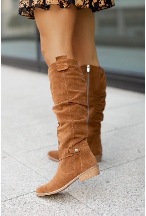 Women's Sleek Comfort Boots in Beige - View 8 | Bellmere